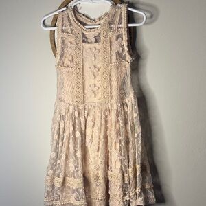 Next uk brand ' Lace Floral Sleeveless Dress - Cream
